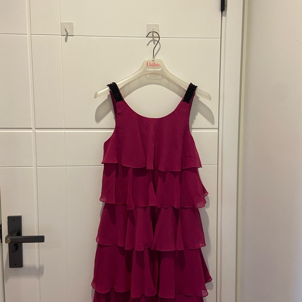Elegant Red Ruffle Dress